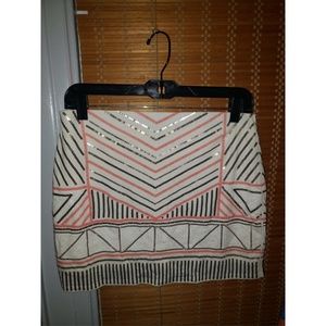 Express Sequined Mini Skirt